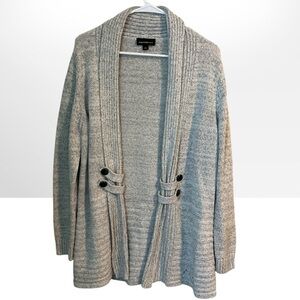 ‼️FURTUNE & IVY GREY OPEN FRONT DECORATIVE BUTTONS ON SIDES CARDIGAN